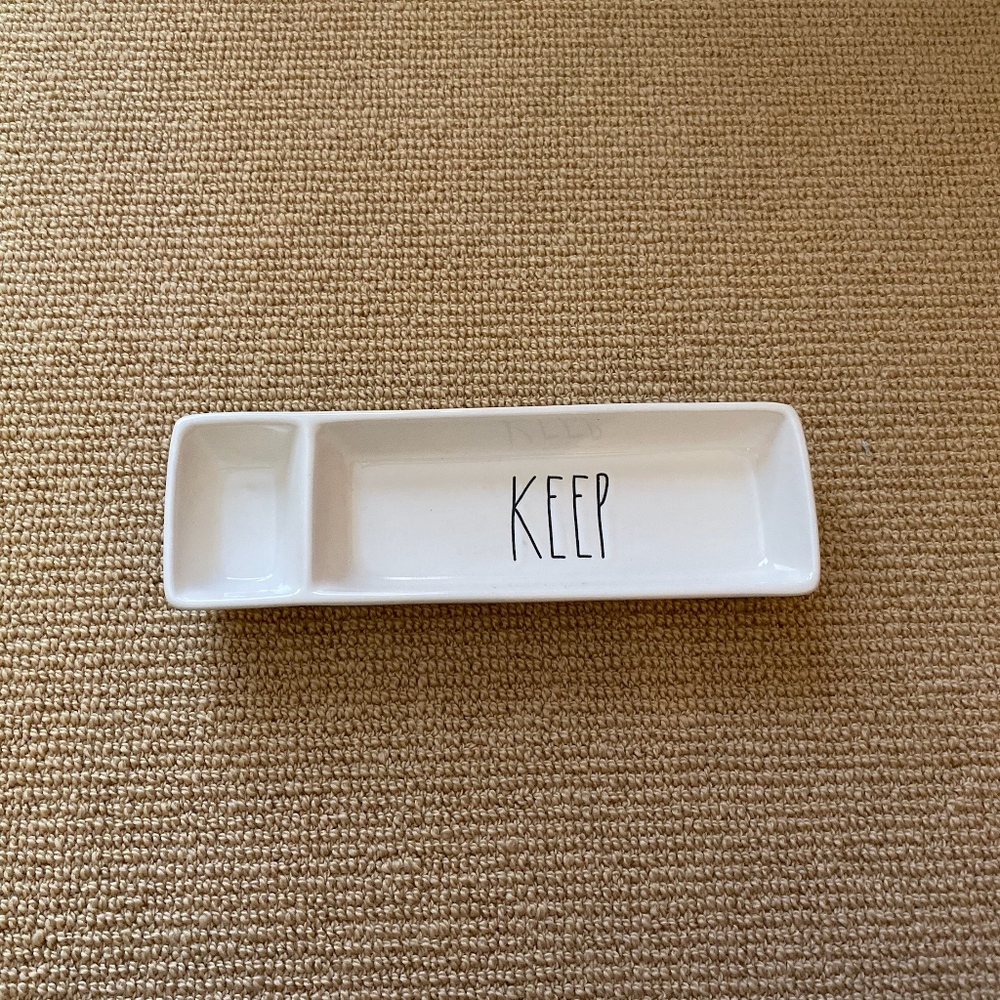 Rae Dunn Keep Divided Desk Dish, New
